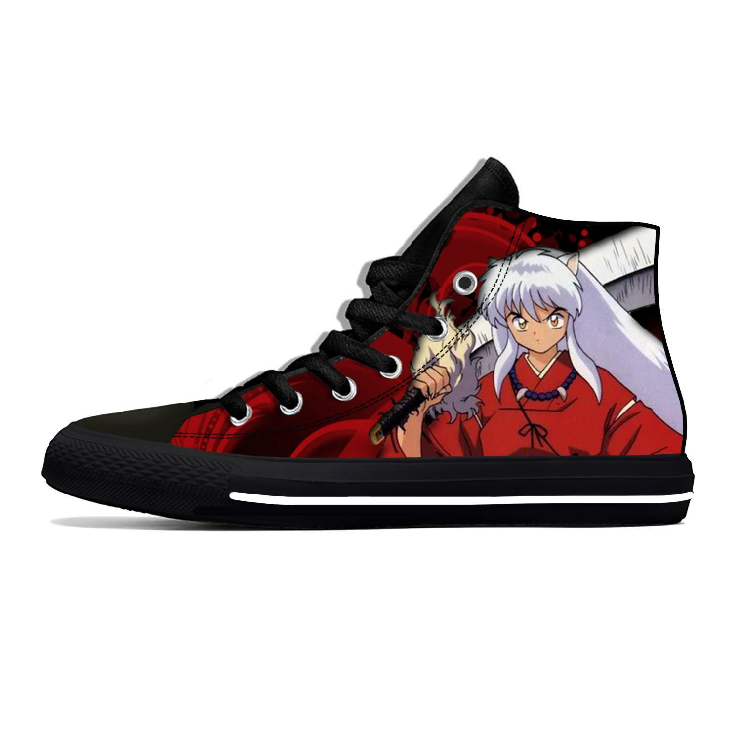 

Японское аниме Манга Мультфильм комикс Inuyasha Смешные повседневные тканевые туфли высокие Легкие дышащие кроссовки с 3D принтом для мужчин и ...