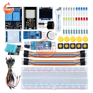 177 DIY Kit ESP32 WiFi HC-SR501 PIR Sensor Module OLED Display Module DHT11 Sensor Photoresistor Module for Arduino DIY Kit