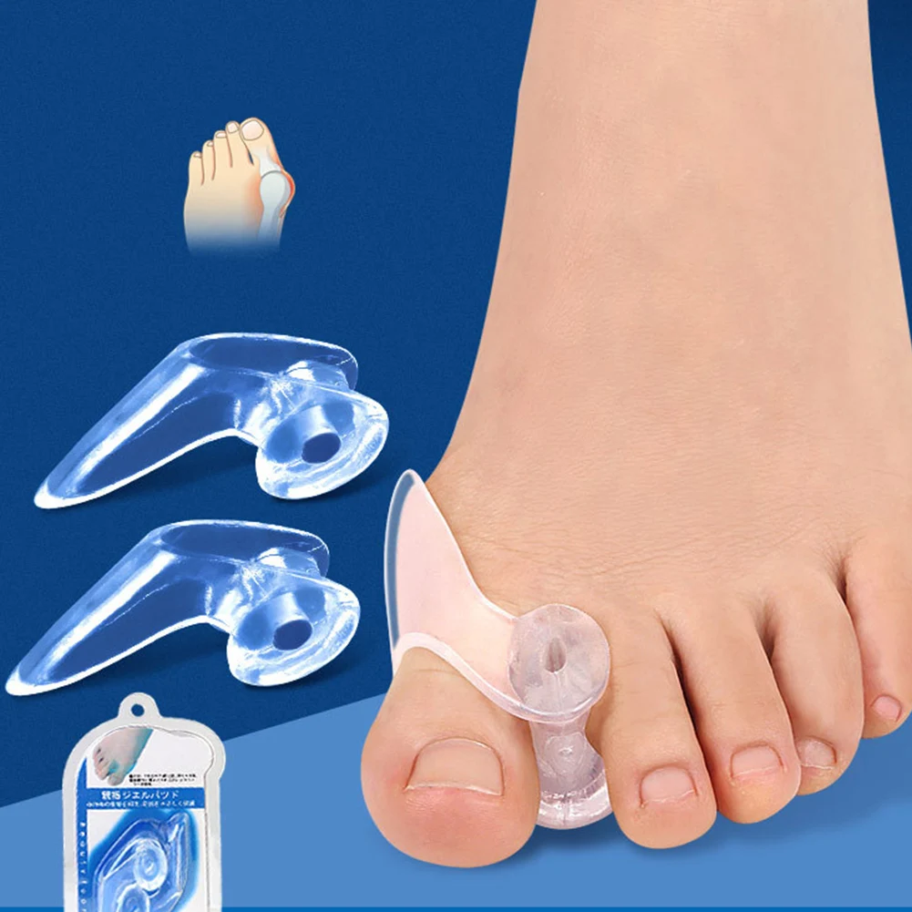 

Silicone Gel 1Pair Thumb Corrector Bunion Little Toe Protector Separator Hallux Valgus Finger Straightener Foot Care Relief Pads