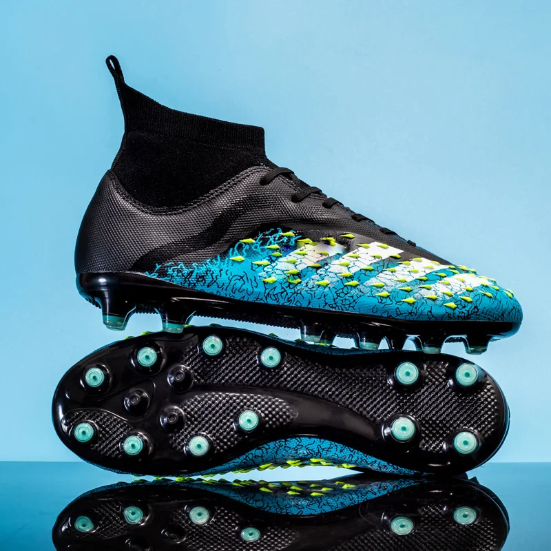 2023 NEW Men Soccer Shoes Adult Kids High Ankle Football Boots Cleats Grass Training Sport Footwear Men‘s Sneakers