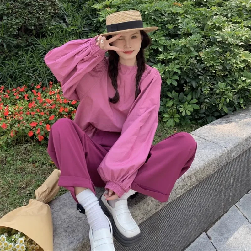 Женские рубашки и блузки Matakawa с пышными рукавами однотонные весенние осенние