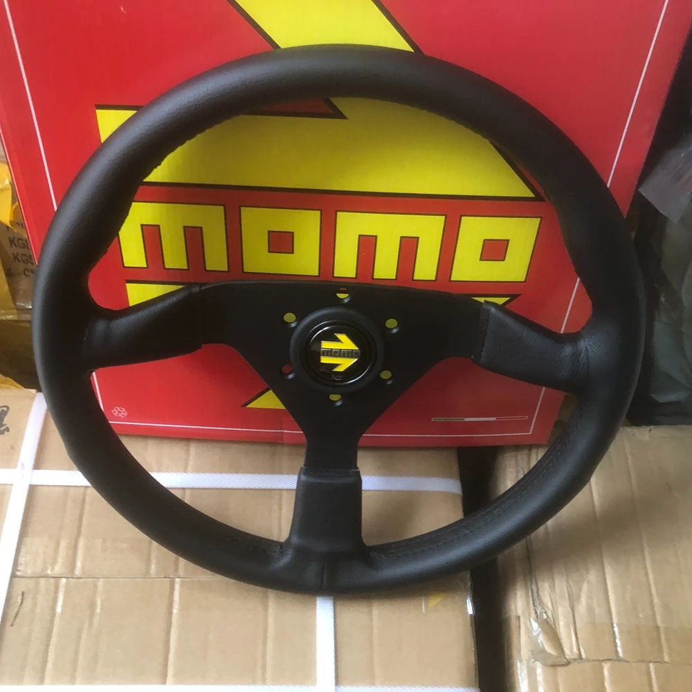 JDM 14-дюймовый гоночный руль MOMO Montecarlo Rally Drift из натуральной кожи Volantes для BMW Toyota Honda
