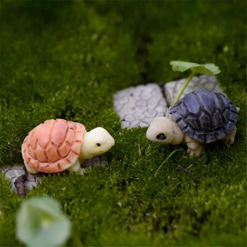 

1 Pair Turtles Micro Fairy Figurines Lovely Miniatures Garden Decor Accessories