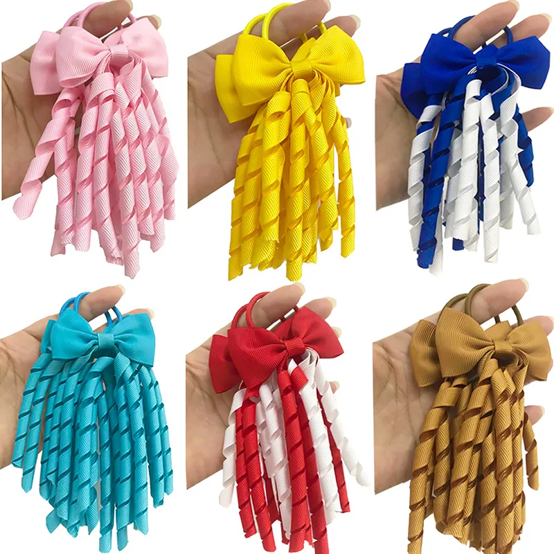 

Colorful Cheerleader Girl Hair Tie Hair Ring Bowknot Headdress Fashion Ponytail Holder Rubber Band Hair Bows Hair Accessories