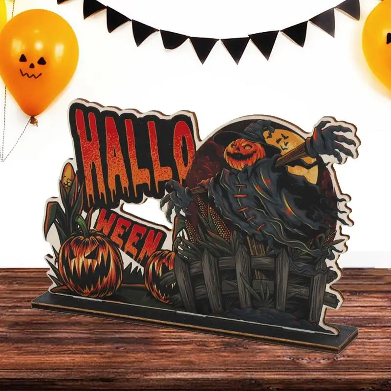 

Halloween Party Table Decor Spooky Wood Sign With Ghost Trick Or Treat Witch Halloween Party Favor For Offices Kitchen Living