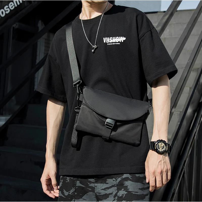 

Модная трендовая мужская сумка-мессенджер, нейлоновая Водонепроницаемая повседневная мужская сумка на плечо, черная Функциональная сумка через плечо на молнии для мужчин