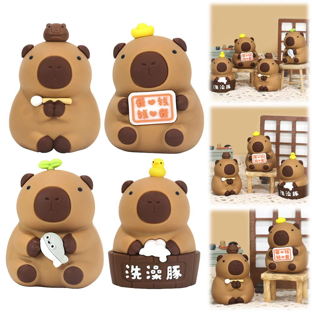 Симпатичная статуя капибара кукла снимает стресс симуляция животных игрушка