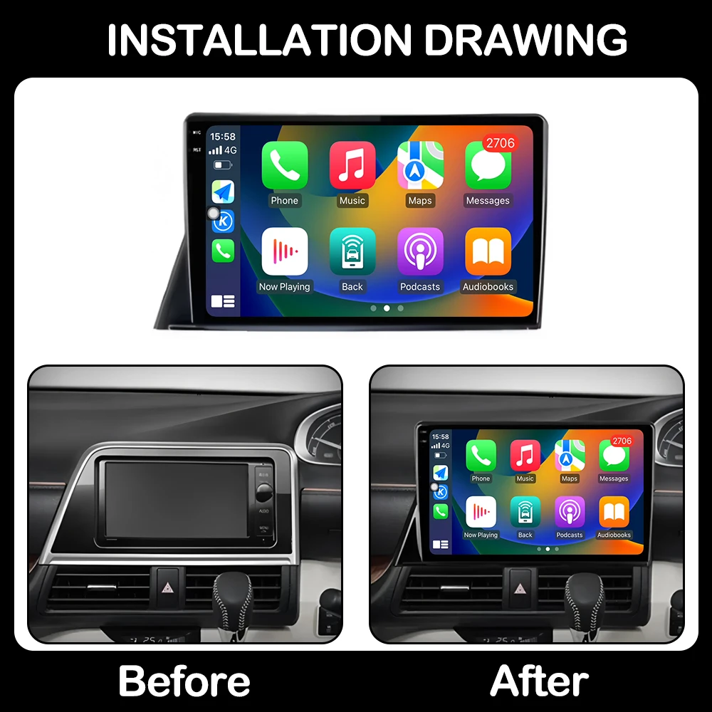 Для Toyota Sienta 2016-2019 Android Auto Carplay Авто Радио Мультимедийный Плеер Bluetooth GPS Навигация 4G LTE WiFi DSP Стерео (art.: 3920cf2736af4) - 3920cf2736af4