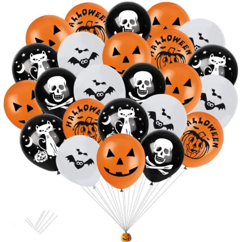 

10PCS Mix Color Halloween Latex Balloons Decoration Halloween Theme Pumpkin Party Arrangement Balloons