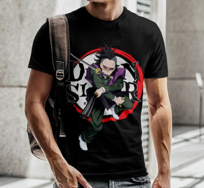 Футболка Genya Shinazugawa футболка Kimetsu No Yaiba с изображением рассекающего демонов аниме