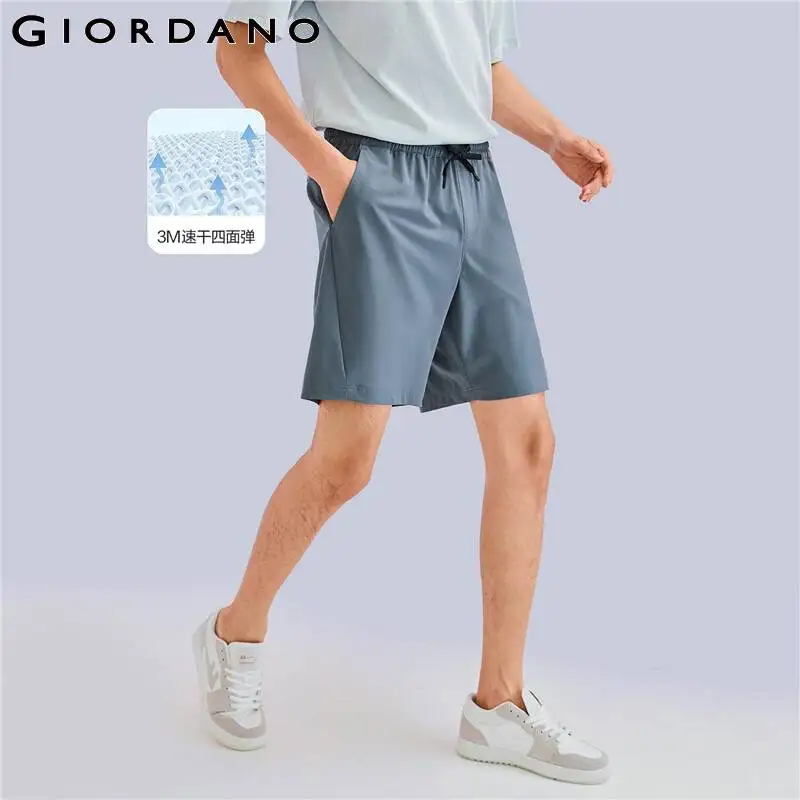 

Giordano Men Shorts High-tech 3M Quick Dry Stretchy Shorts Soild Color Elastic Waist Summer Casual Shorts 01102313