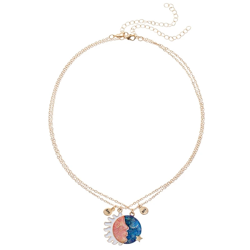 

Eye-catching 2x for Sun and Moon Charm Chokers Luminous Sister Necklace Jewelry