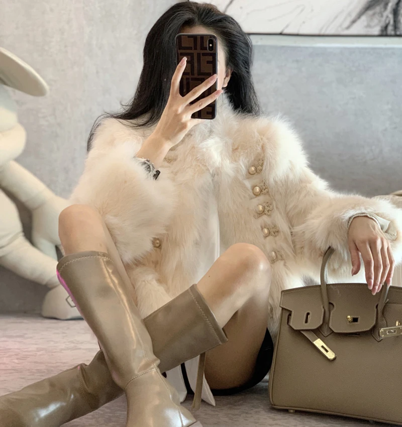Winter New Imitation Fox Fur Grass Jacket Women's Short Style Small Fragrance Young Korean Fashion Fur Winter Jacket For Ladies