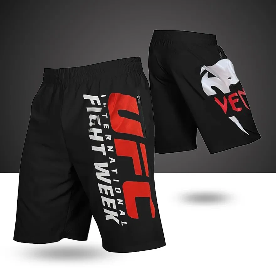 

Thai Kick Printed Boxing Fitness Shorts Fashion Loose Running Basketball Drawstring Middle Pants MMA Thai Boxing Shorts