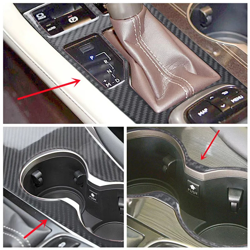 

Car Cup Holder Gear Shift Panel Decorative Cover Trim Strips Carbon Fiber Stickers For Lexus RX300 200 Car Interior Accessories