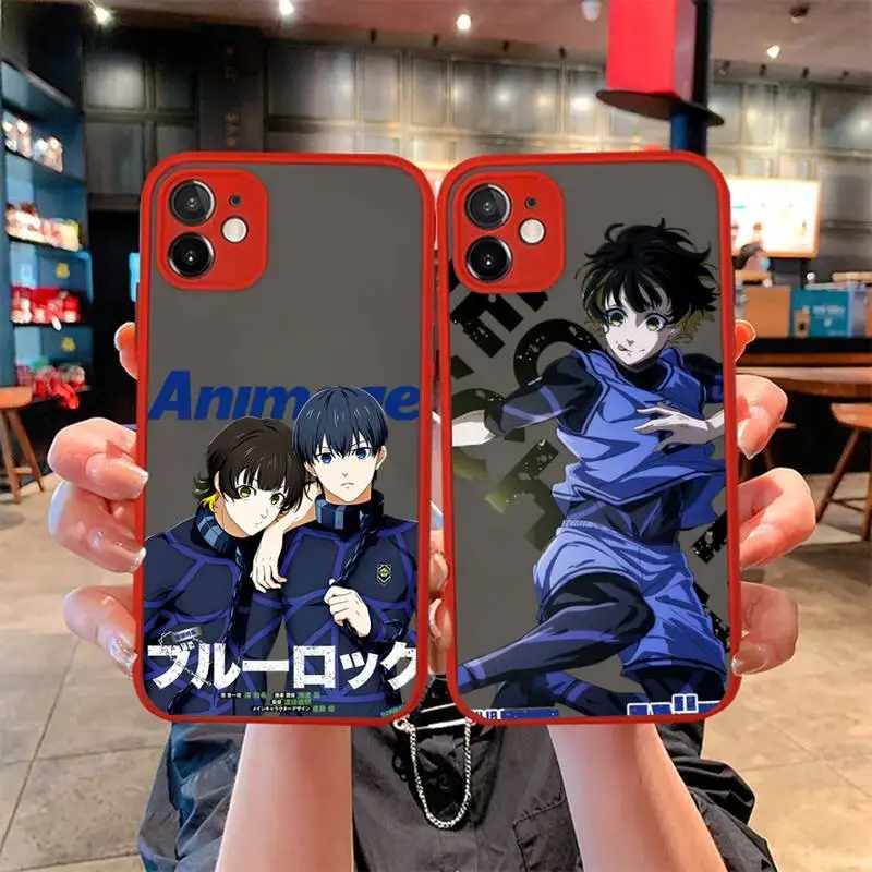 

Blue Lock Anime Phone Case for iPhone X XR XS 7 8 Plus 11 12 13 pro MAX 13mini Translucent Matte Case