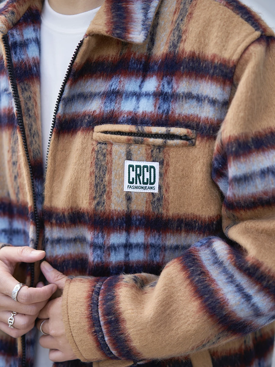 Cookawu2024 Осенне-зимняя цветная клетчатая стеганая хлопковая укороченная куртка на