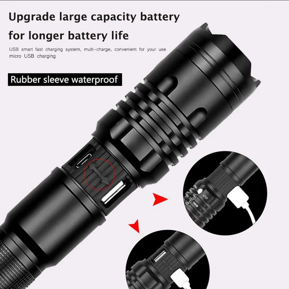CREE XHP50 LED Flashlight Multifunctional Modes Torch Waterproof Tactical Rechargeable Mini Flashlights for Camping | Освещение