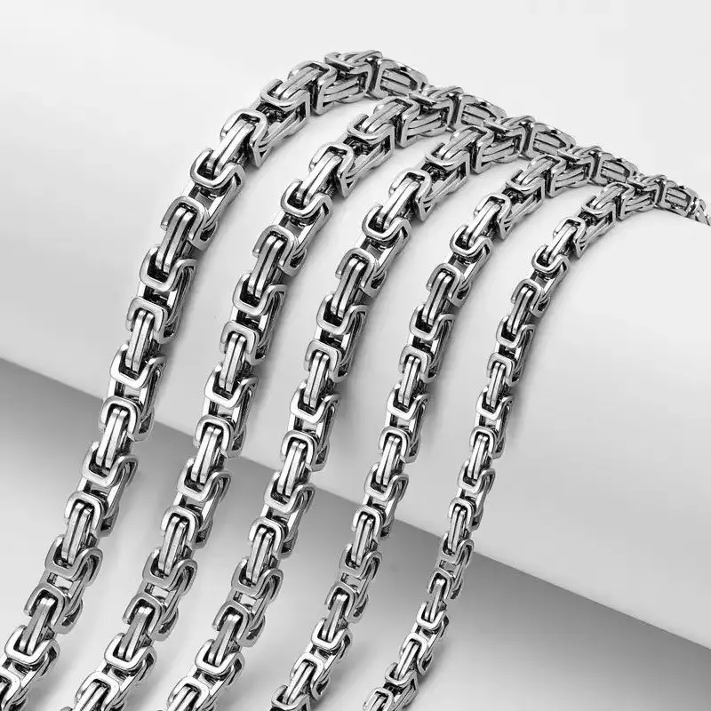 

Fashion Versatile Domineering Free Shipping Imperial Chain Byzantine Stainless Steel Men's Jewelry Necklace