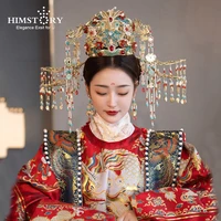 himstory queen tang dynasty hair crown retro blue chinese vintage headpiece stage show hanfu head accessories