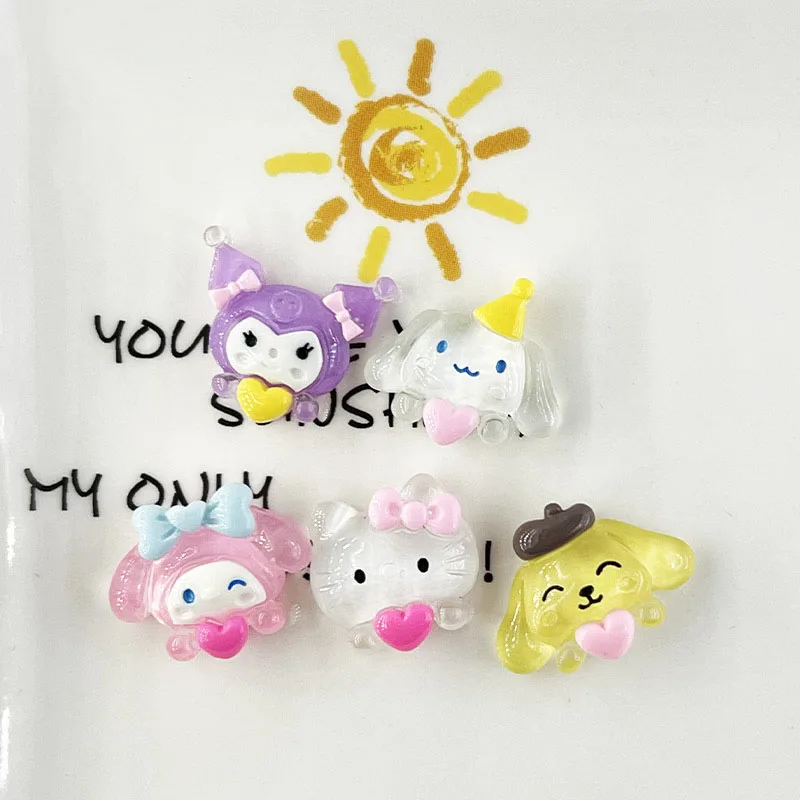 

4 шт. Kawaii Kuromi My Melody Cinnamoroll Hellokittys помпон Purin Sanrioed аксессуары мультяшный милый чехол для телефона нашивка украшение