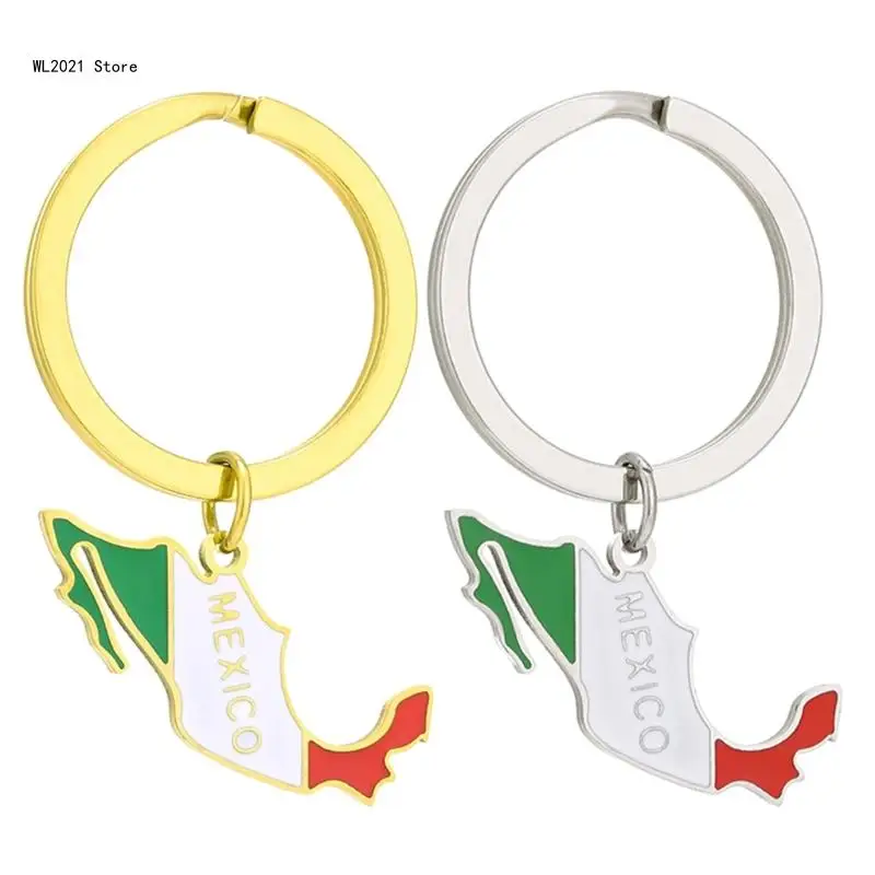 

Mexico Map Keychain Stainless steel Keyring Mexico Jewelry Pendant Keyring