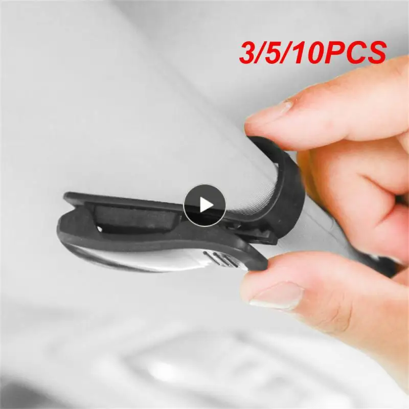 

3/5/10PCS Practical Pen Case Clip 2 In 1 Auto Sun Visor Glasses Holder Durable Car Card Ticket Holder Portable Car Supplies
