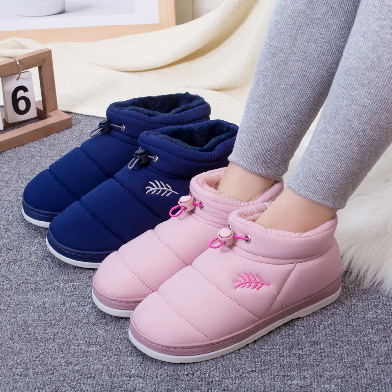 

Winter wear-resistant cotton slippers, men's warm shoes, cotton shoes, women's plush thickened shoes