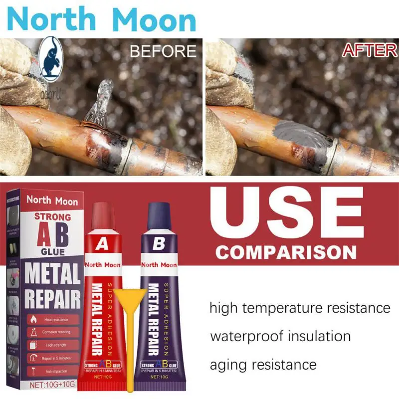 

Water Tank Metal Glue Ab Casting Glue Leakage Plugging Welding Adhesive Strong Casting Ab Glues Heat Resistance Super Glue