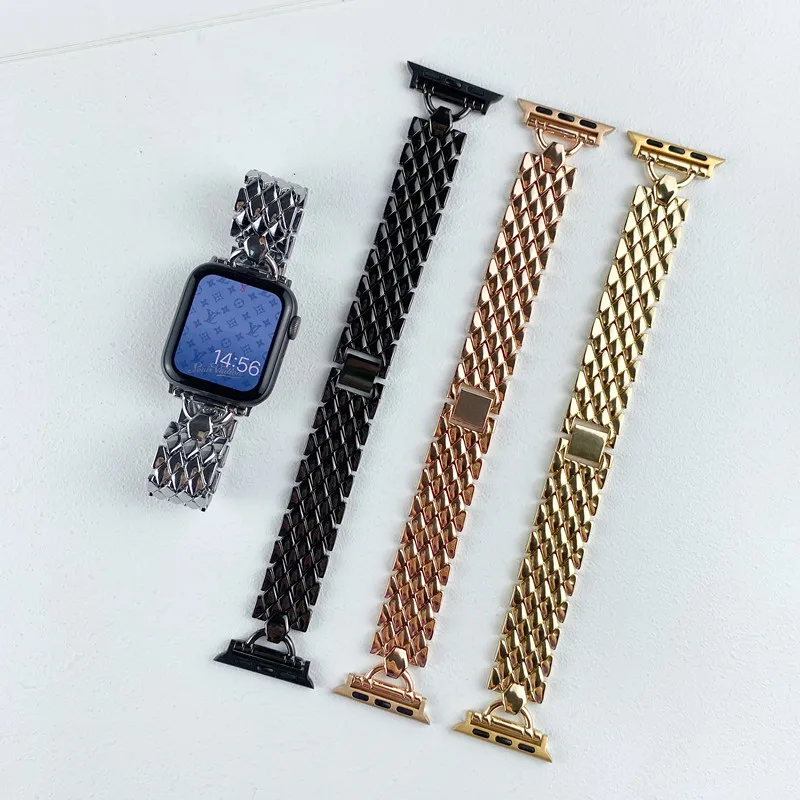 

Stainless Steel Straps for Apple Watch Series 7 6 SE 5 4 3 2 1 Link Bnad Correa for iWatch 38 40 41 42 44 45mm Bracelet