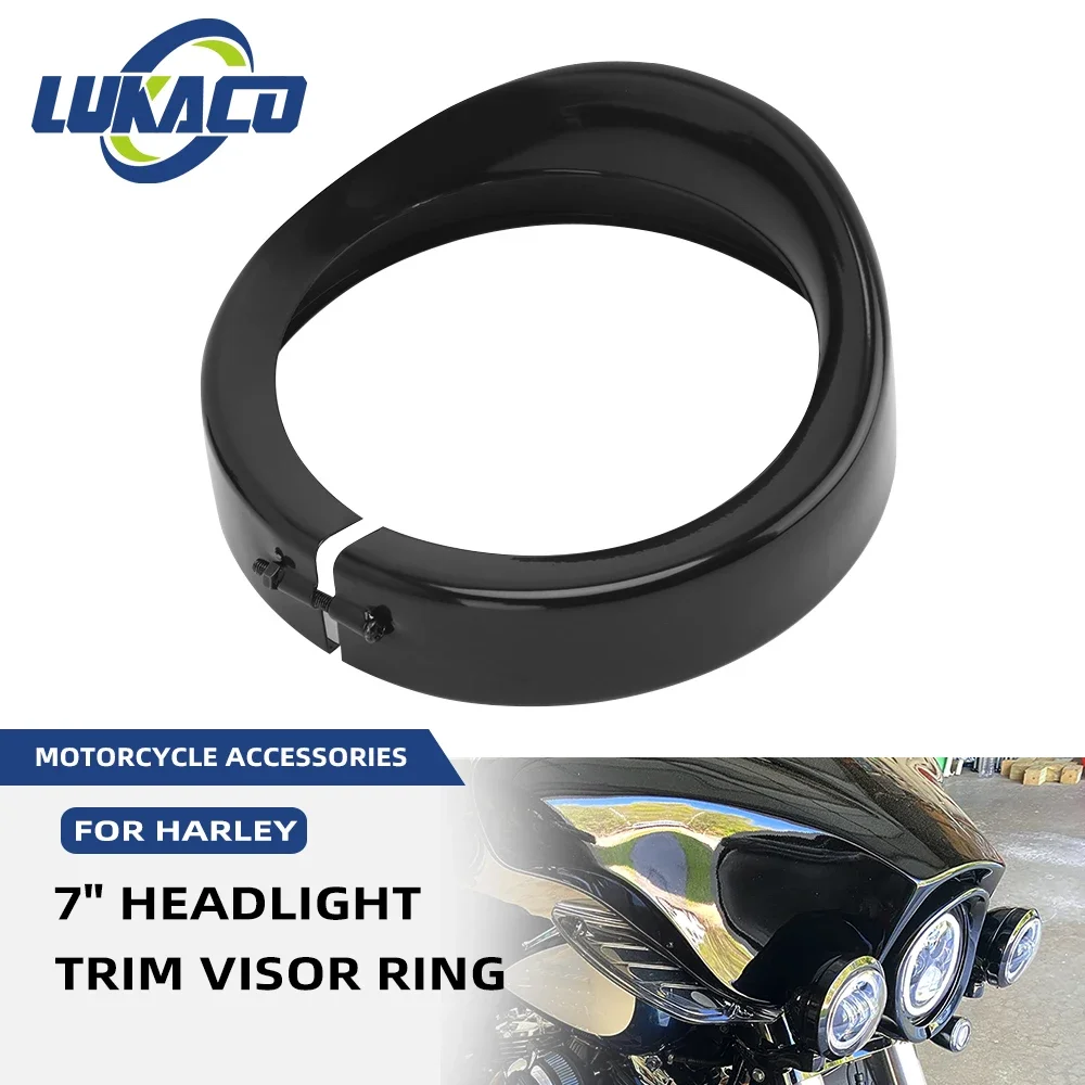 

Черная мотоциклетная 7-дюймовая накладка на фару с козырьком, ободок на фару для Harley Touring Street Glide Road King Glide FL Softail 1984-up