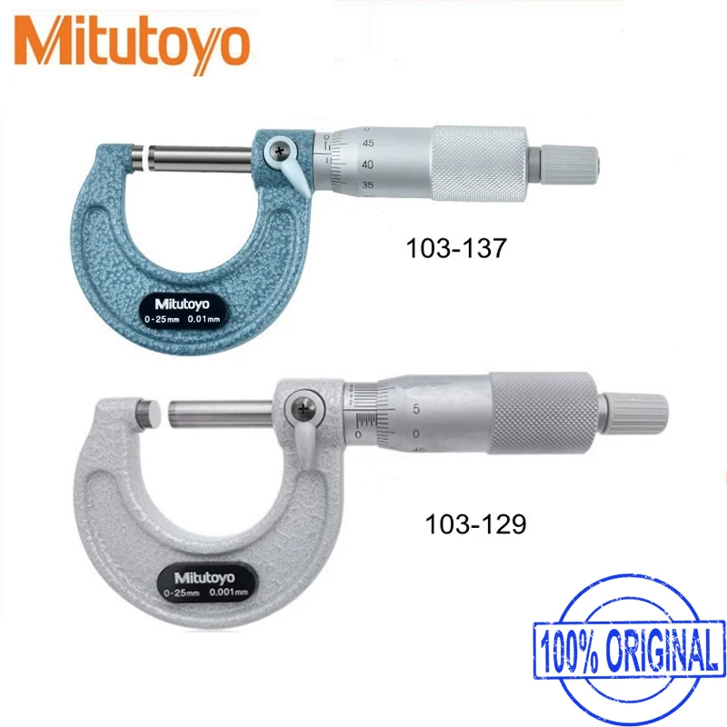 

Original Mitutoyo Measuring Range 0-25/50/75/100mm/0.01 103-137 129 138 130 140 141 142 145 Outside Micrometers high Accuracy