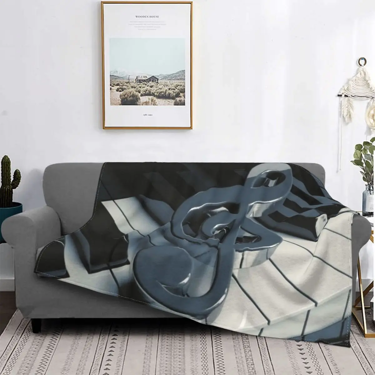 

The Musical Note Skin-Friendly Coziness Windproof Blanket Bed Throw Create A Welcoming Atmosphere Lightweight Home Decor Blanket