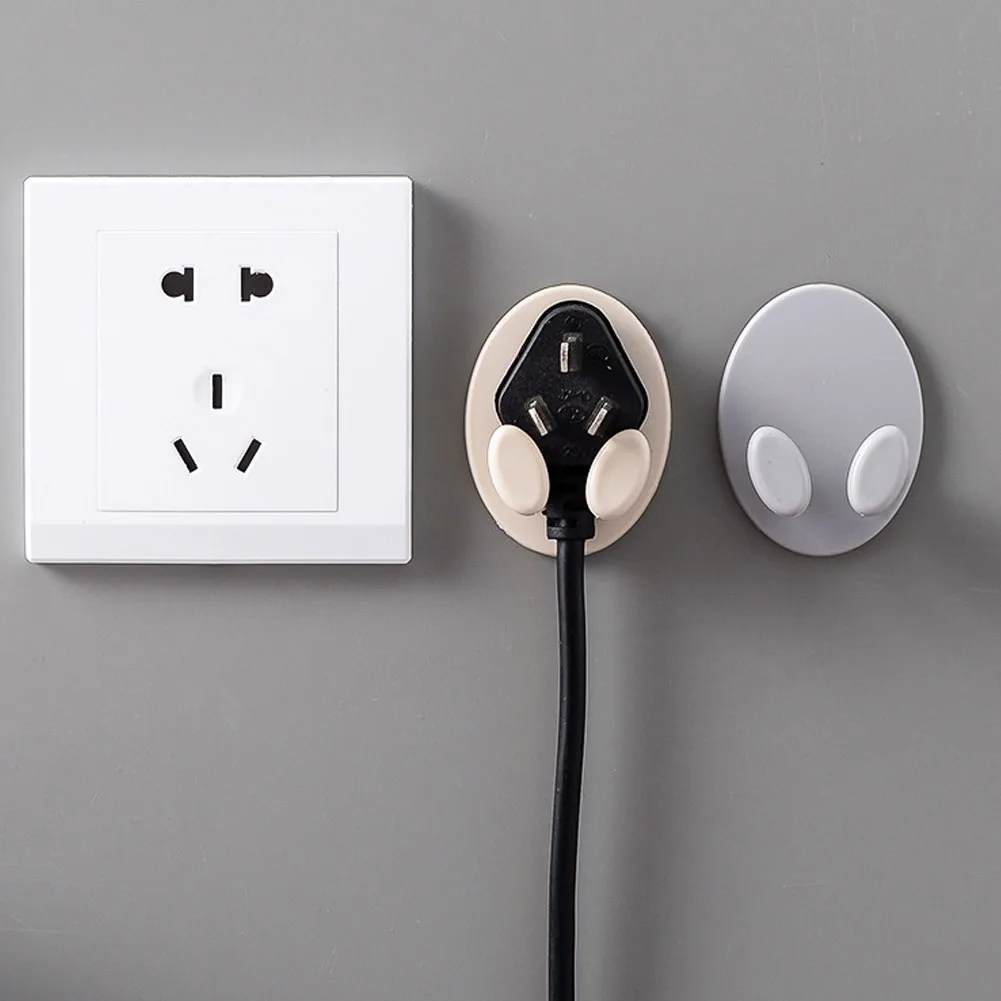 

Kitchen Hanger Plug Bracket Organizer Storage Rack Holder Wall Mounted Adhesive Force Sticky Hook Bathroom