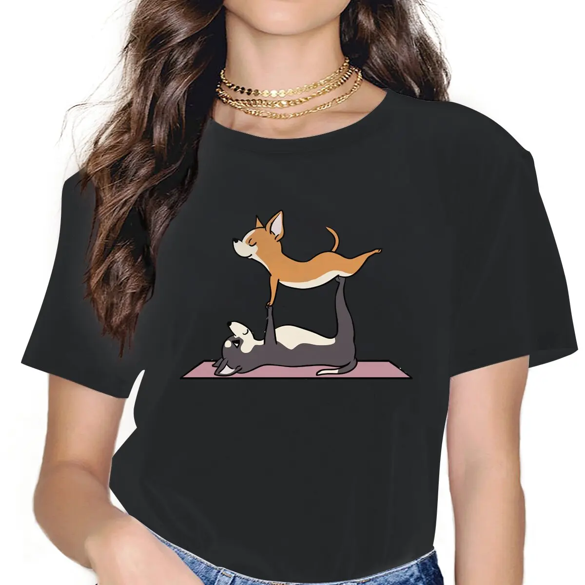 

Acroyoga Cute Girls Women T-Shirt Chihuahua Pet Dog Lovers 5XL Blusas Harajuku Casual Short Sleeve Vintage Oversized Tops