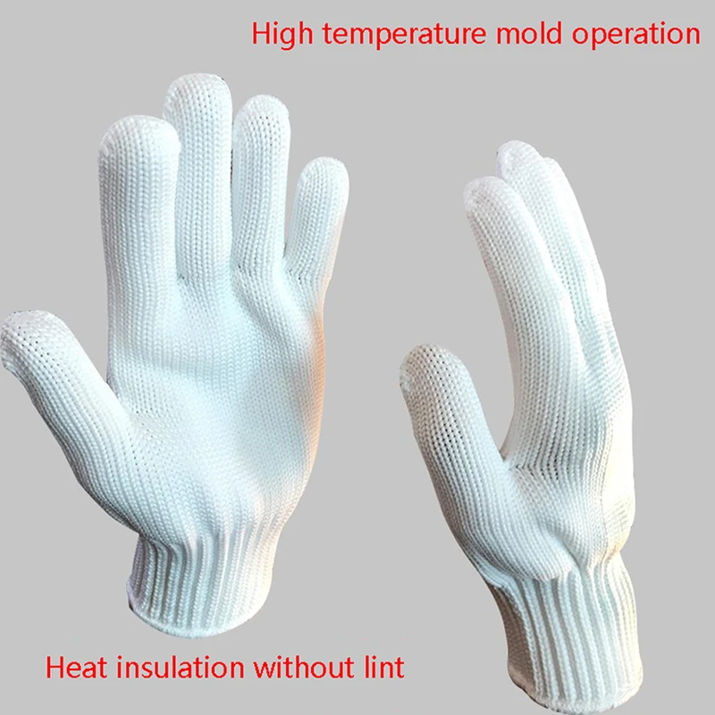 

1 Pair Of 200 Degree Heat Resistant Knitted Oven Insulated Dust Free Injection Moulded Rubber Nylon Mould Gloves