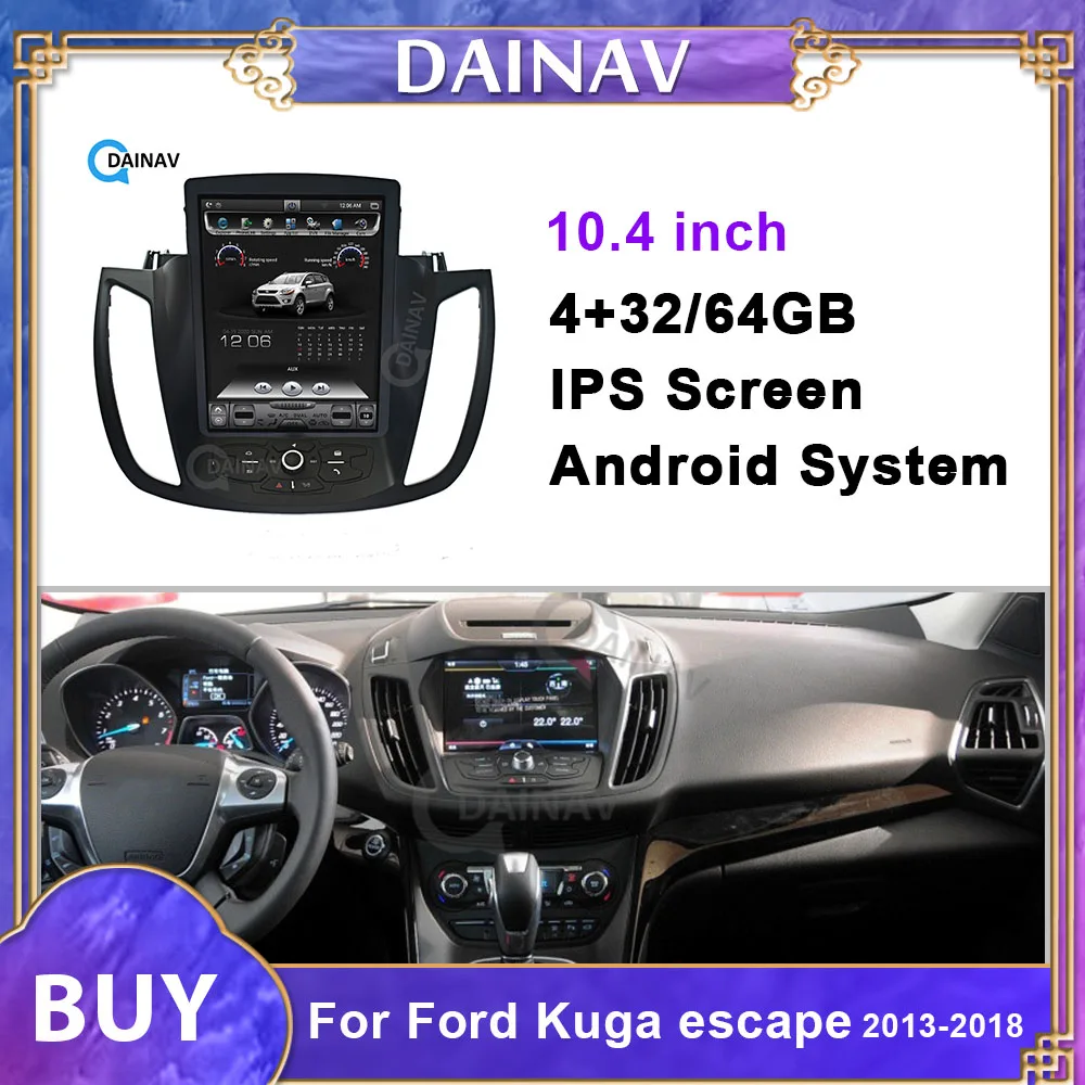 

Автомагнитола на Android для ford kuga escape 2013, 2014, 2015, 2016, 2017, 2018, автомобильный мультимедийный DVD-плеер с GPS-навигацией