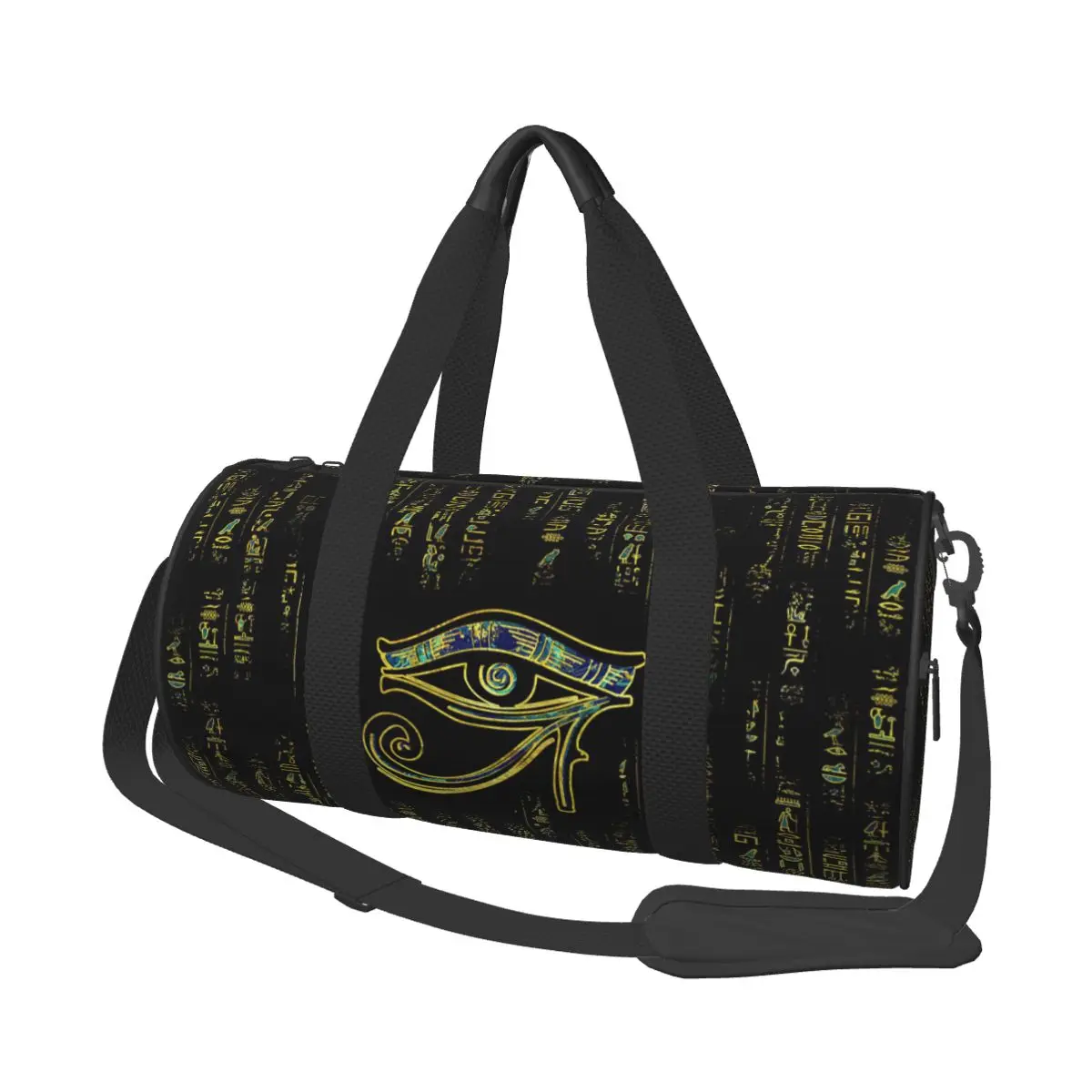 

Egyptian Eye Of Horus Travel Bags Men Fitness Handbag Cylinder Shoulder Bag Women Large Travel Tote Luggage Bag Gym Handbags