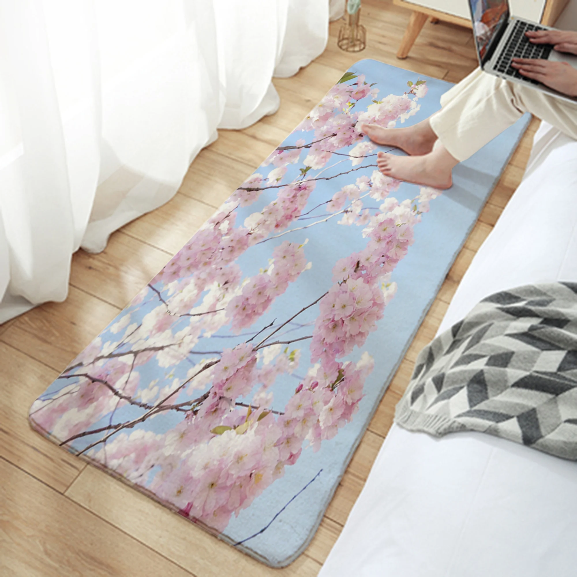 

Plum Bossom Camper Carpet Bathroom Entrance Doormat Bath Indoor Floor Rugs Absorbent Mat Anti-slip Kitchen Rug