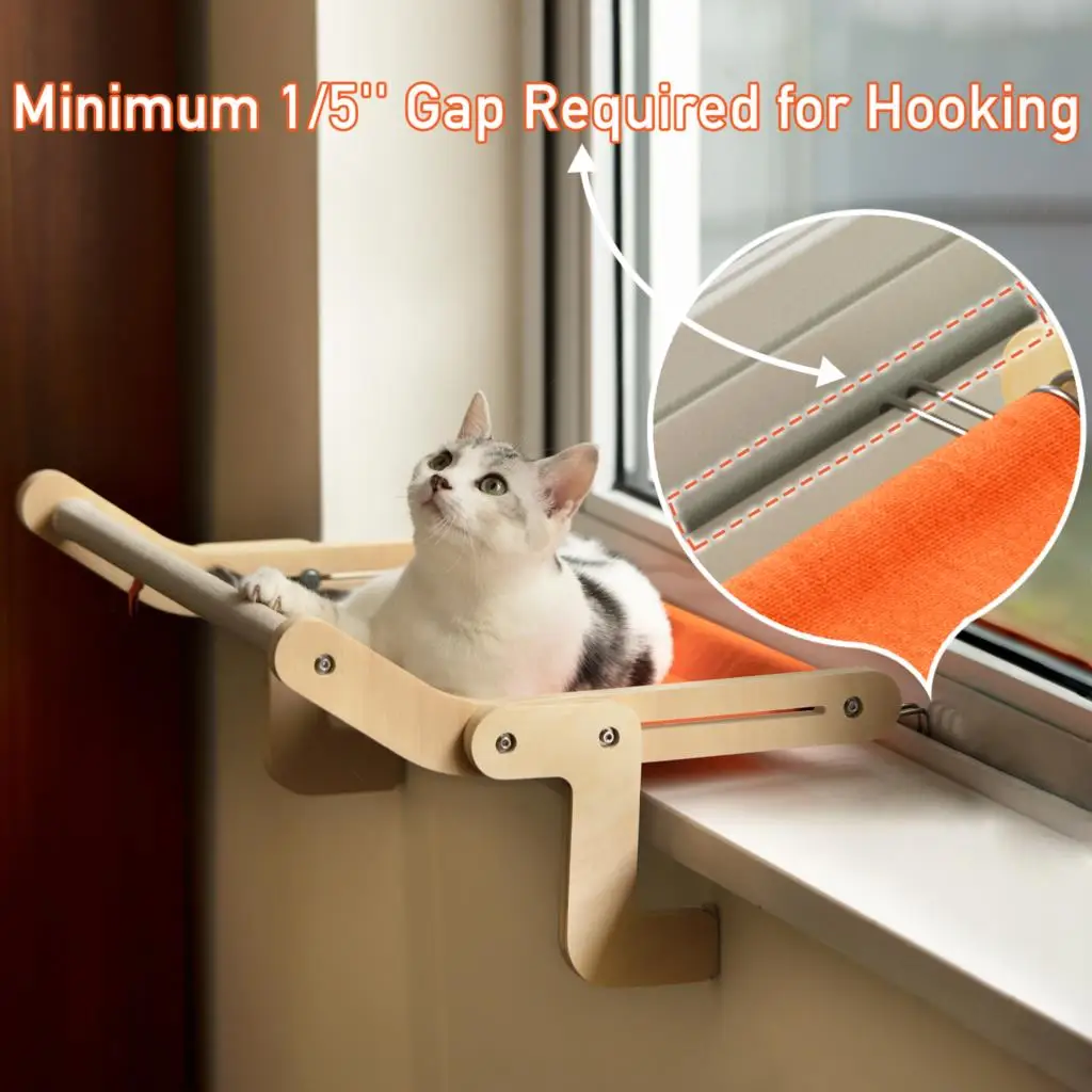 

Window Cat Hanging Hammock Mounted Perch Pet Bed Safety Kitten Resting Shelf 360° Sunny Seat Space Saving Beds for Cats Indoor