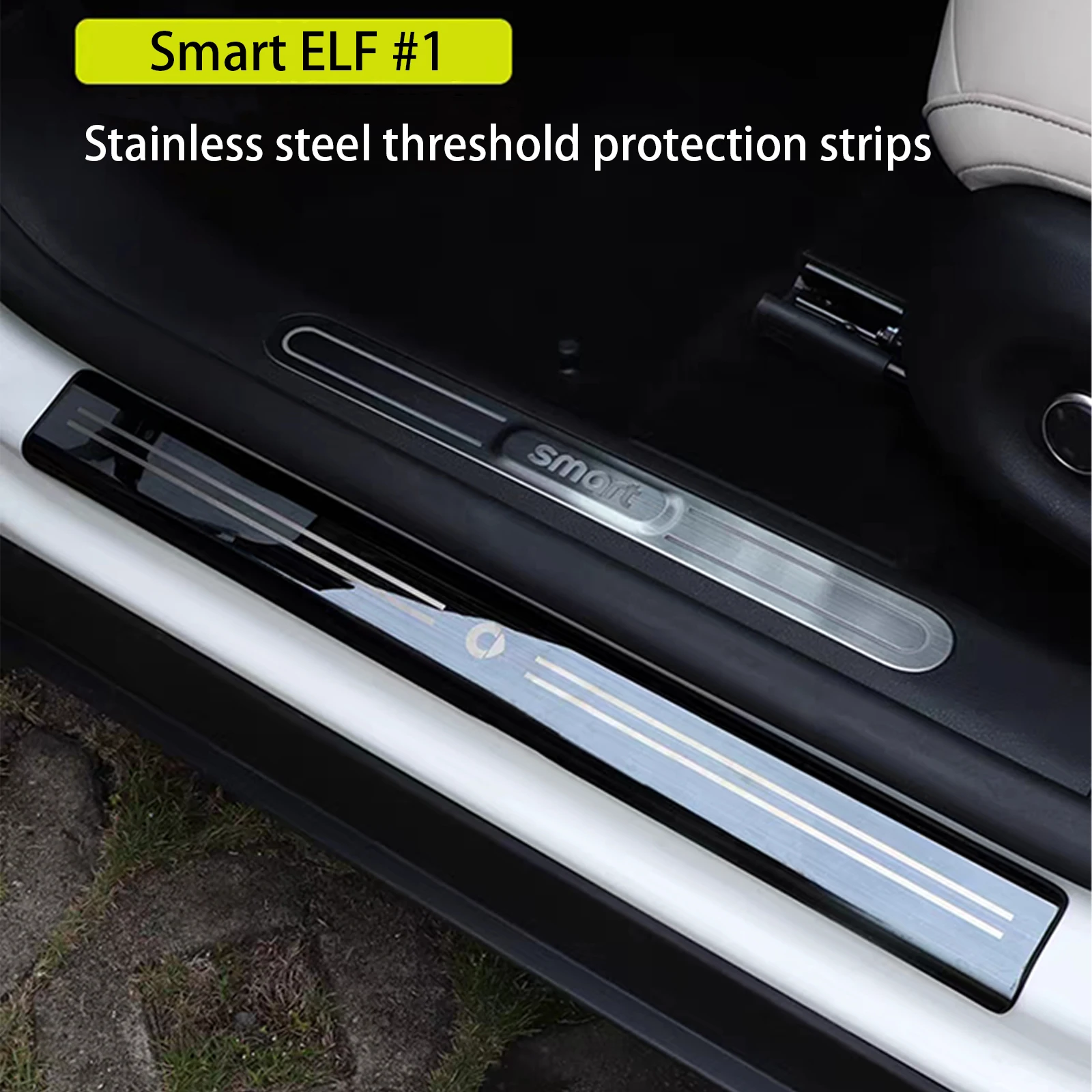

Car Stainless Steel Door Sill Strip For Smart Elf #1 Interior Protectiive Decorative Scratch-resistant Pedal Cover Accessories