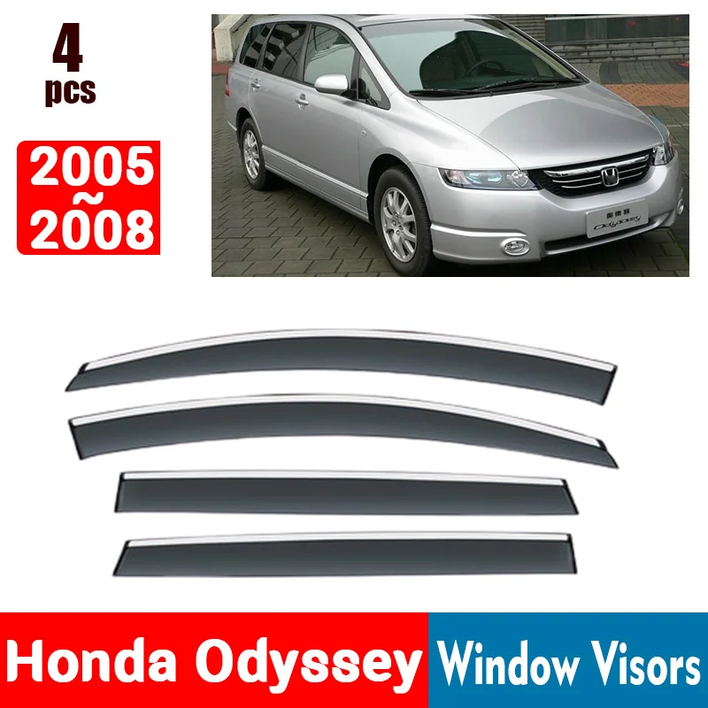 FOR Honda Odyssey 2005-2008 Window Visors Rain Guard Windows Rain Cover Deflector Awning Shield Vent Guard Shade Cover Trim