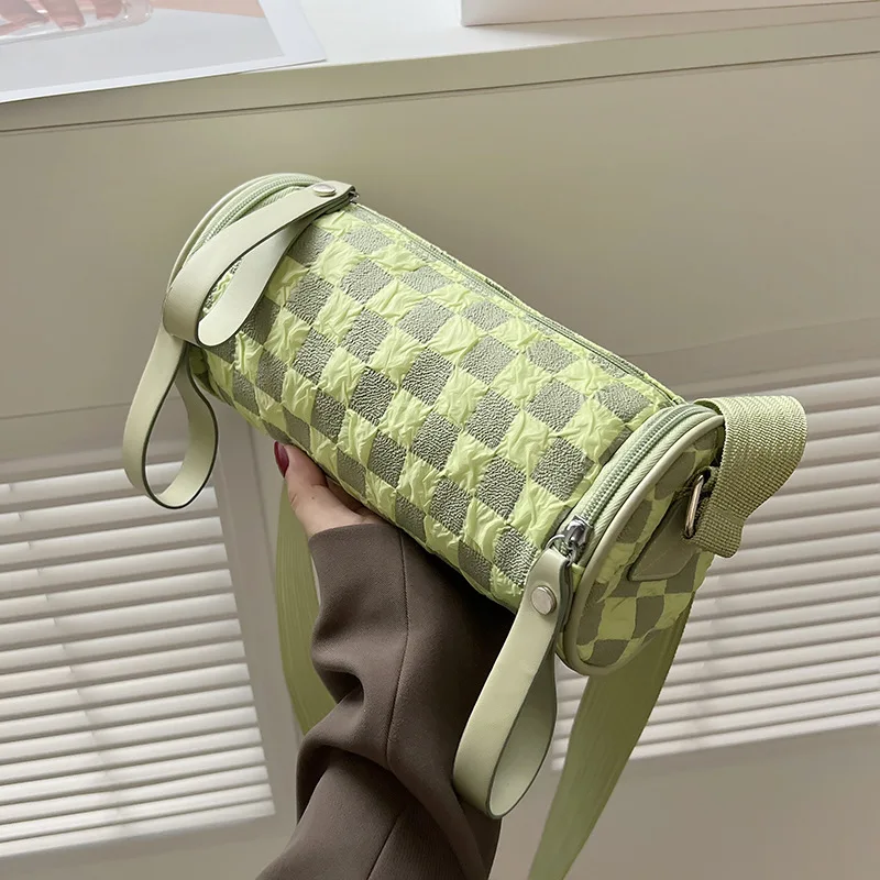 

Женская сумка-мессенджер с широким ремнем, трендовая клетчатая сумка через плечо