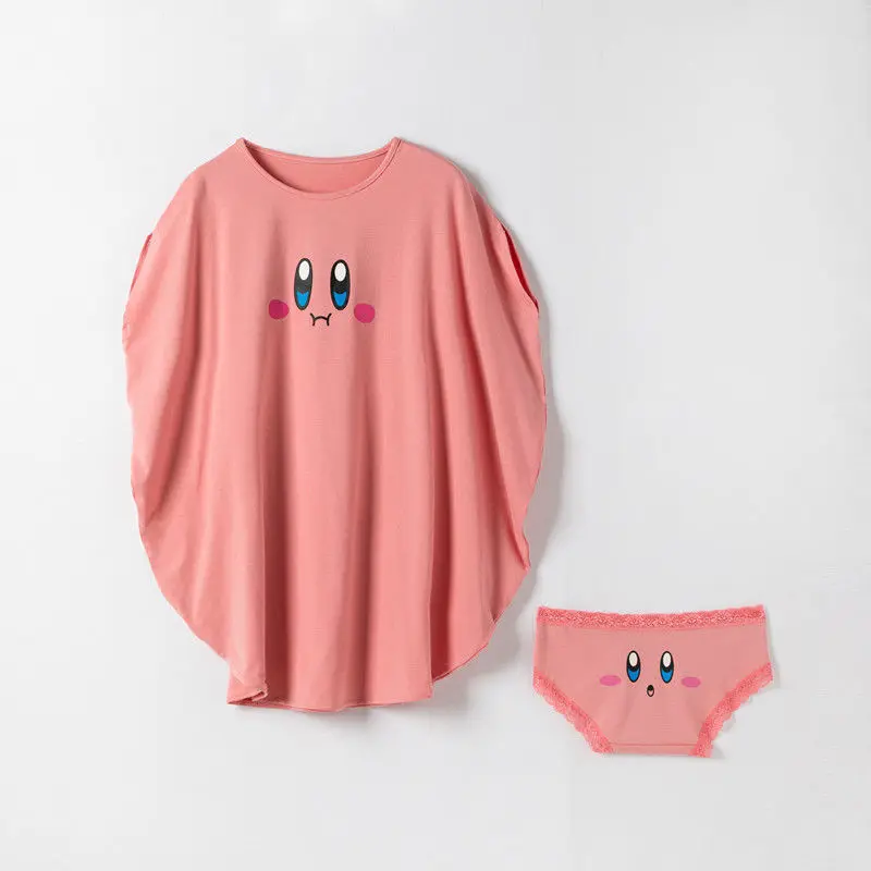 New Kawaii Cute Kirby T-Shirt Short Sleeve Pajamas Loose Comfortable Originality Birthday Gifts Girlfriend Gifts Toys For Girls
