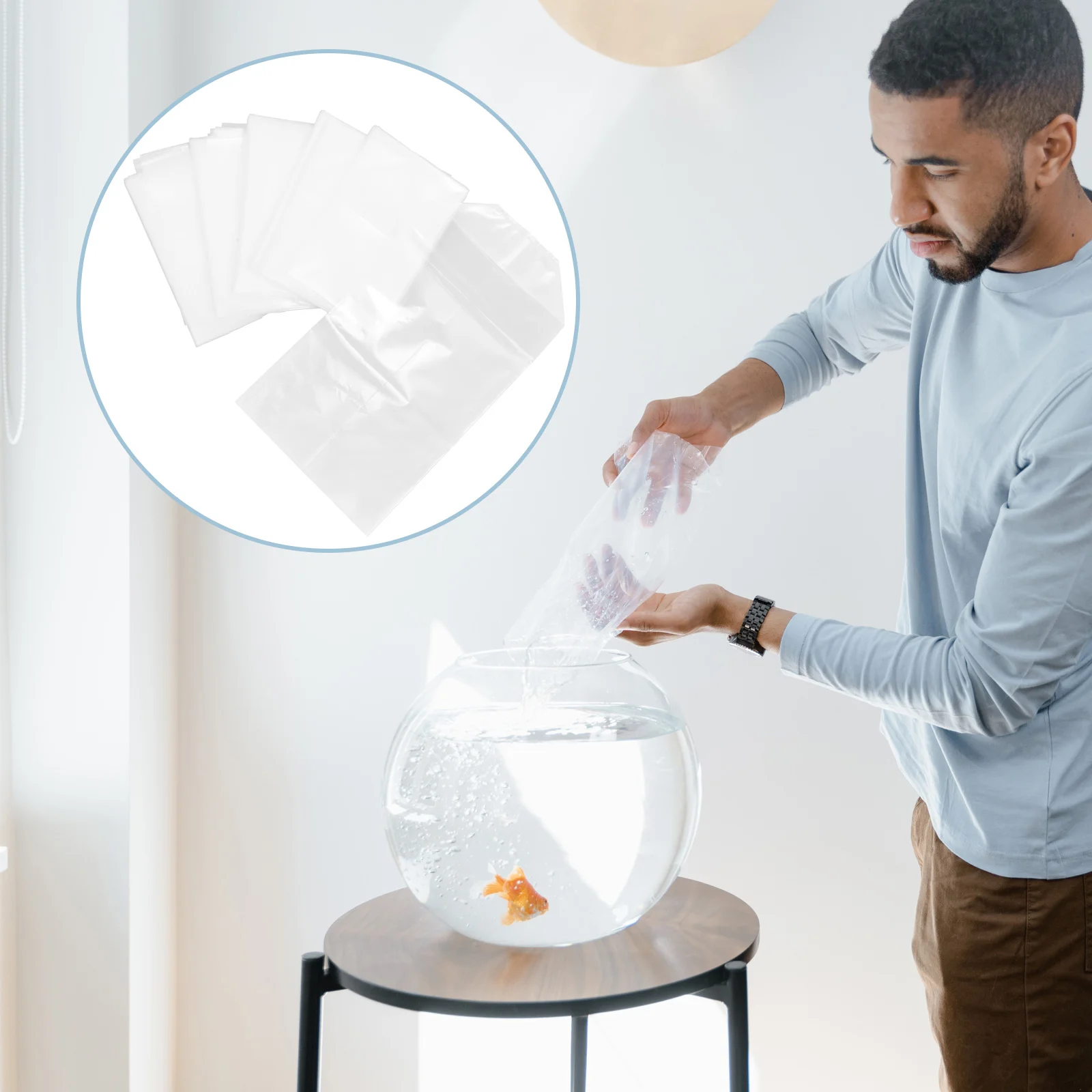 50 шт. прозрачные упаковочные пакеты для живой рыбы контейнер транспортировки и