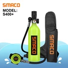 Мини-оборудование для подводного плавания SMACO S400Plus, баллон с кислородом, респиратор, воздушный резервуар с многоразовым дизайном, набор с сумкой