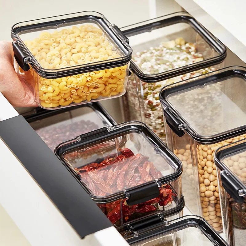 

Storage Tank Multi-functional Kitchen Transparent Sealed Storage Jars Grain Airtight Container Stackable Fresh-keeping Sealed