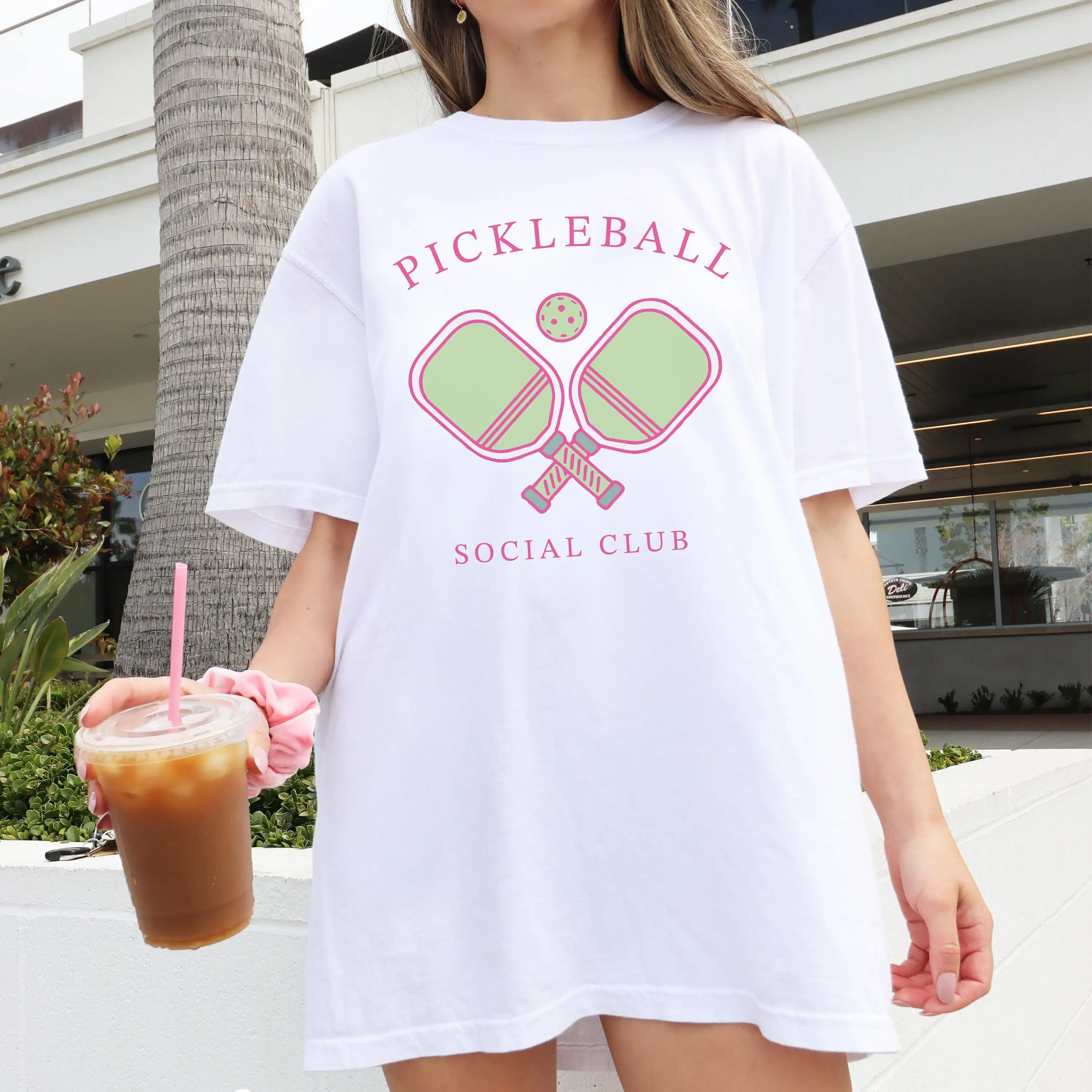 Футболка Comfort Colors Pickleball Trendt Oversized Social Club Винтаж Ретро Преппи Страна Эстетика