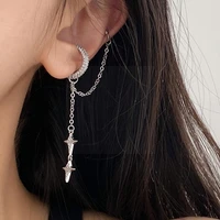 925 sterling silver earrings cubic zirconia astral star stud earrings for women studs chain tassel ear cuff clip fashion je n9w2
