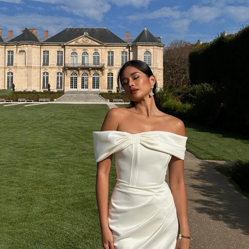 Платье Aleeshuo атласное для выпускного вечера